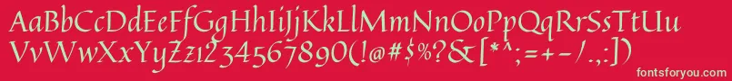 QuintessentialRegular Font – Green Fonts on Red Background