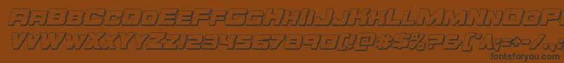 Orecrusher3Dital-Schriftart – Schwarze Schriften auf braunem Hintergrund