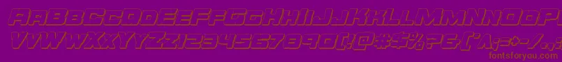 Orecrusher3Dital-Schriftart – Braune Schriften auf violettem Hintergrund