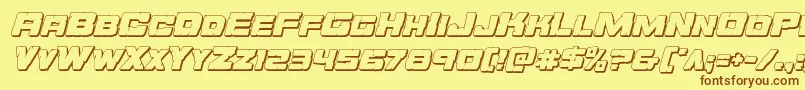 Orecrusher3Dital Font – Brown Fonts on Yellow Background