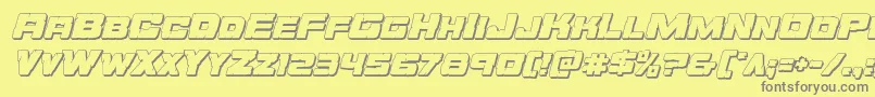 Orecrusher3Dital Font – Gray Fonts on Yellow Background