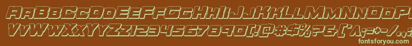 Orecrusher3Dital-fontti – vihreät fontit ruskealla taustalla