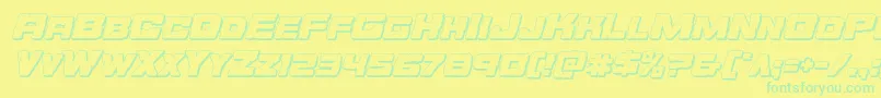 Orecrusher3Dital Font – Green Fonts on Yellow Background