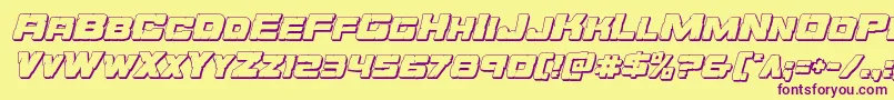 Orecrusher3Dital-Schriftart – Violette Schriften auf gelbem Hintergrund