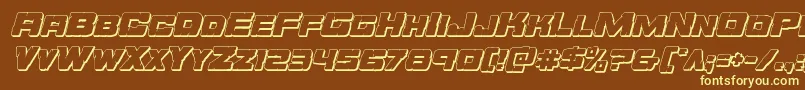 Orecrusher3Dital Font – Yellow Fonts on Brown Background