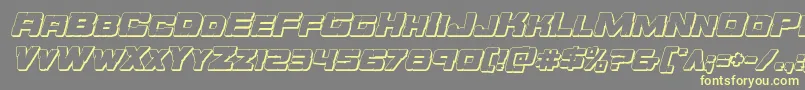 フォントOrecrusher3Dital – 黄色のフォント、灰色の背景