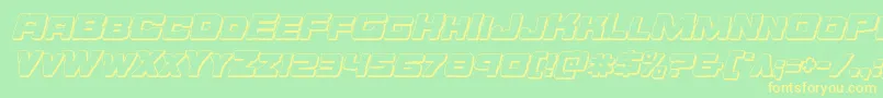 Orecrusher3Dital Font – Yellow Fonts on Green Background