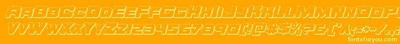 Orecrusher3Dital Font – Yellow Fonts on Orange Background