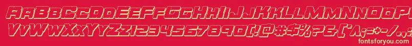 Orecrusher3Dital Font – Yellow Fonts on Red Background