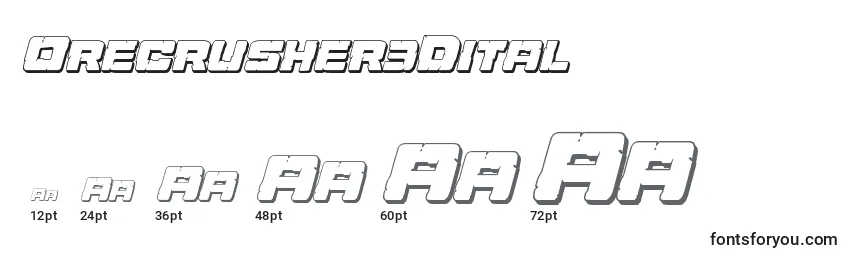 Orecrusher3Dital Font Sizes