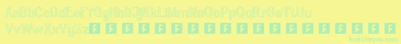 フォントArian – 黄色い背景に緑の文字