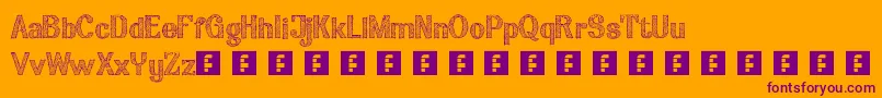 Arian-Schriftart – Violette Schriften auf orangefarbenem Hintergrund