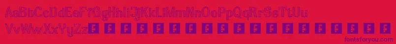 Arian-Schriftart – Violette Schriften auf rotem Hintergrund