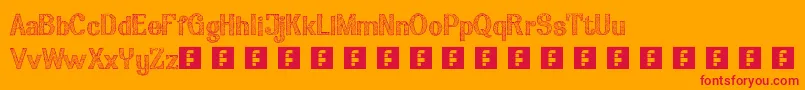 Arian-Schriftart – Rote Schriften auf orangefarbenem Hintergrund