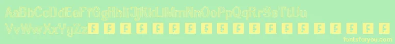 Arian Font – Yellow Fonts on Green Background