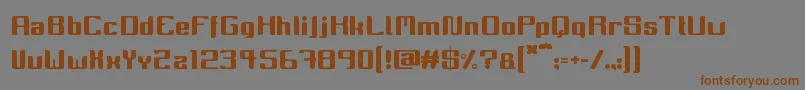 フォントMiinnora – 茶色の文字が灰色の背景にあります。