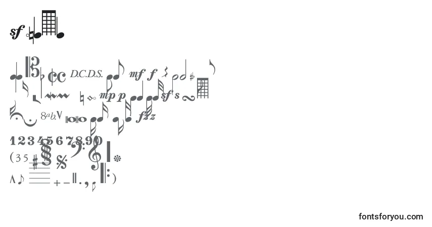 Schriftart Sonata – Alphabet, Zahlen, spezielle Symbole