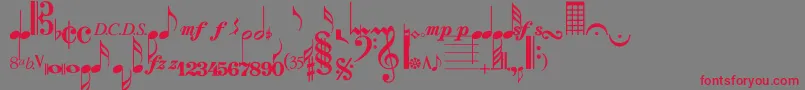 Sonata-Schriftart – Rote Schriften auf grauem Hintergrund