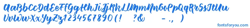 フォントWildcreaturessample – 白い背景に青い文字
