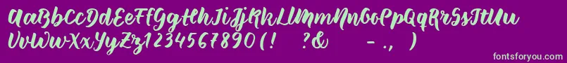 フォントWildcreaturessample – 紫の背景に緑のフォント