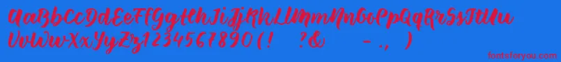 Wildcreaturessample Font – Red Fonts on Blue Background