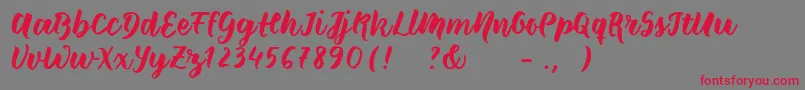 Wildcreaturessample Font – Red Fonts on Gray Background