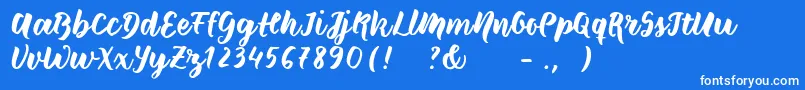 Wildcreaturessample-Schriftart – Weiße Schriften auf blauem Hintergrund