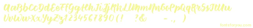 Wildcreaturessample-fontti – keltaiset fontit valkoisella taustalla