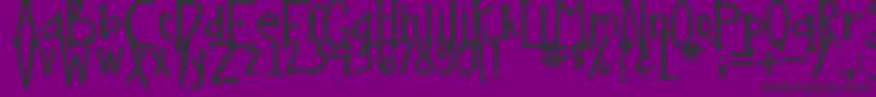 Czcionka DjbNouveau – czarne czcionki na fioletowym tle