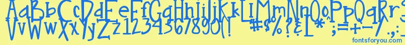 DjbNouveau Font – Blue Fonts on Yellow Background