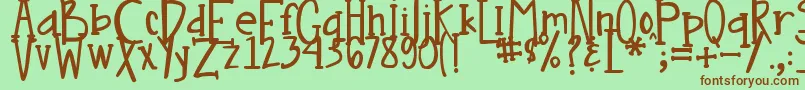 Saiba mais sobre a fonte DjbNouveau Fonte DjbNouveau – fontes marrons em um fundo verde