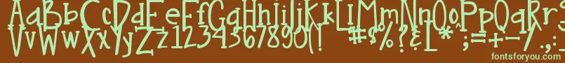 DjbNouveau Font – Green Fonts on Brown Background