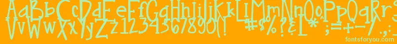 DjbNouveau Font – Green Fonts on Orange Background