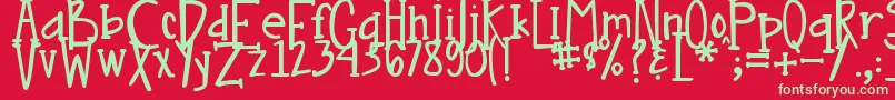 DjbNouveau Font – Green Fonts on Red Background