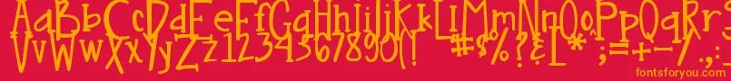 DjbNouveau Font – Orange Fonts on Red Background