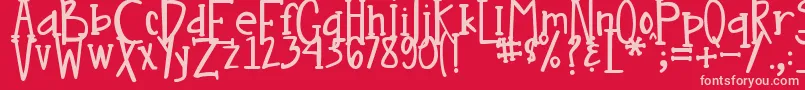 DjbNouveau Font – Pink Fonts on Red Background