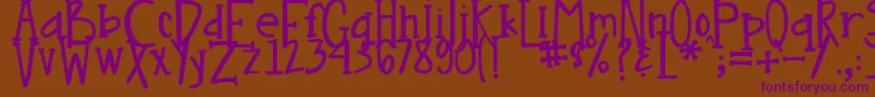 DjbNouveau Font – Purple Fonts on Brown Background