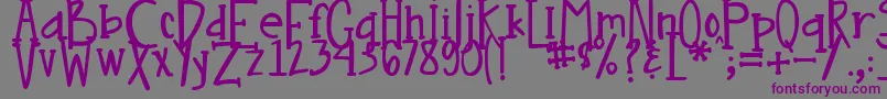 DjbNouveau-fontti – violetit fontit harmaalla taustalla