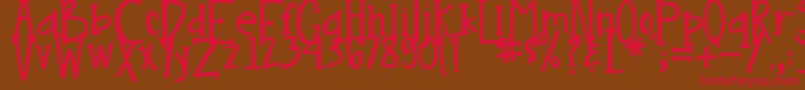 DjbNouveau Font – Red Fonts on Brown Background