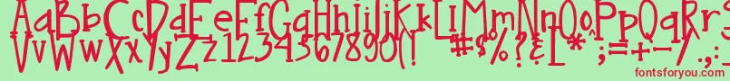 DjbNouveau Font – Red Fonts on Green Background