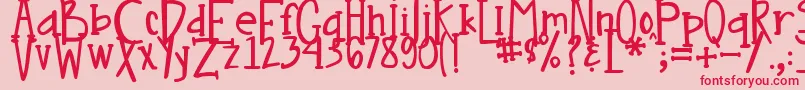 DjbNouveau Font – Red Fonts on Pink Background