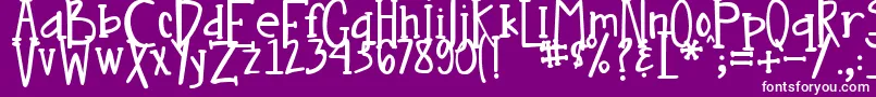 DjbNouveau-fontti – valkoiset fontit violetilla taustalla