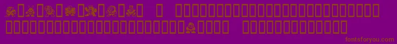 Megaman.Villanz-Schriftart – Braune Schriften auf violettem Hintergrund