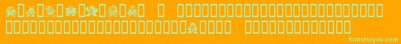 Megaman.Villanz Font – Green Fonts on Orange Background