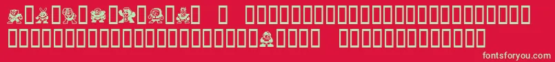Megaman.Villanz Font – Green Fonts on Red Background