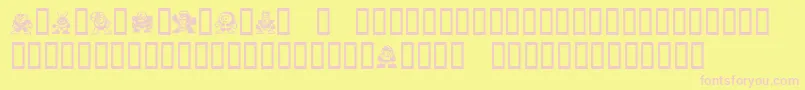 Megaman.Villanz-fontti – vaaleanpunaiset fontit keltaisella taustalla