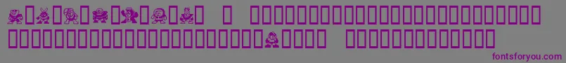 Megaman.Villanz-Schriftart – Violette Schriften auf grauem Hintergrund