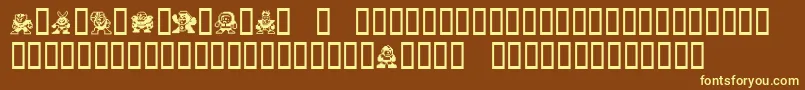 Шрифт Megaman.Villanz – жёлтые шрифты на коричневом фоне