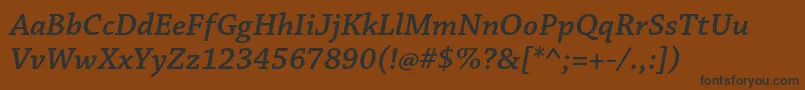ChaparralproSemiboldit Font – Black Fonts on Brown Background