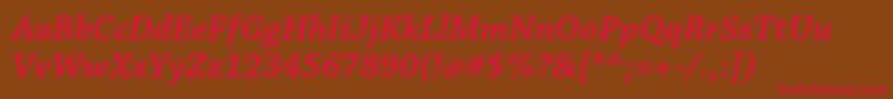 ChaparralproSemiboldit Font – Red Fonts on Brown Background